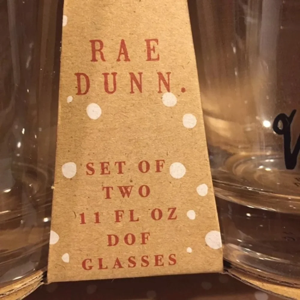 NIB Rae Dunn Warmth Glasses Red Mittens Christmas